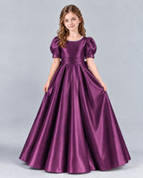 Grape Ball Gown Girls Formal Dress Front