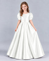 Ivory Ball Gown Girls Formal Dress Front