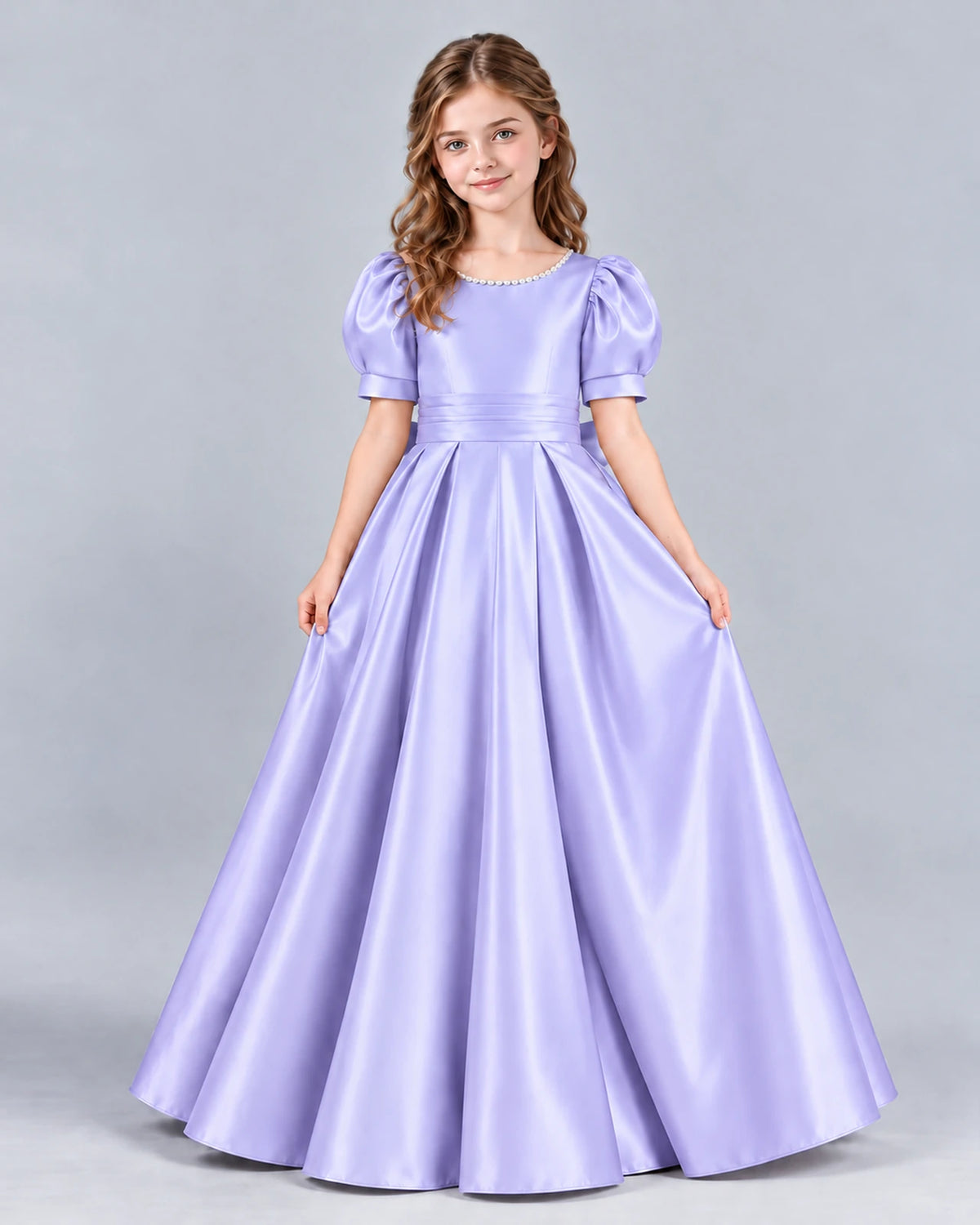 Lavender Ball Gown Girls Formal Dress Front