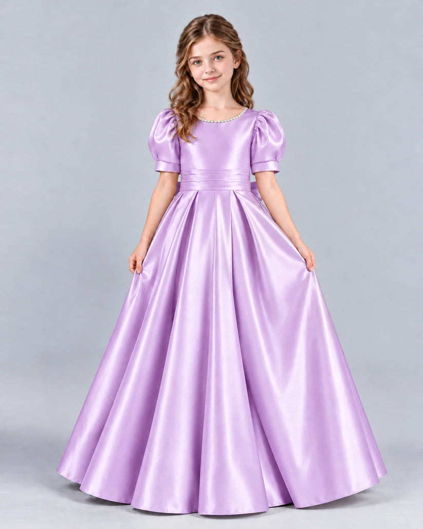 Lilac Ball Gown Girls Formal Dress Front