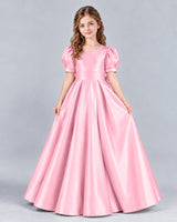 Pink Ball Gown Girls Formal Dress Front
