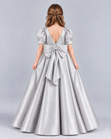 Silver Ball Gown Girls Formal Dress Back [Shared]
