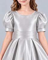 Silver Ball Gown Girls Formal Dress Detail [Shared]