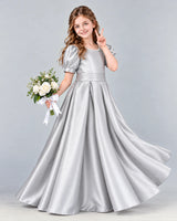 Silver Ball Gown Girls Formal Dress Side [Shared]