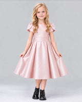 Blush Pink A-line Girls Formal Dress Front