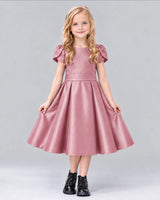 Dusty Rose A-line Girls Formal Dress Front