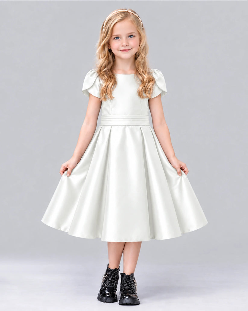 Ivory A-line Girls Formal Dress Front