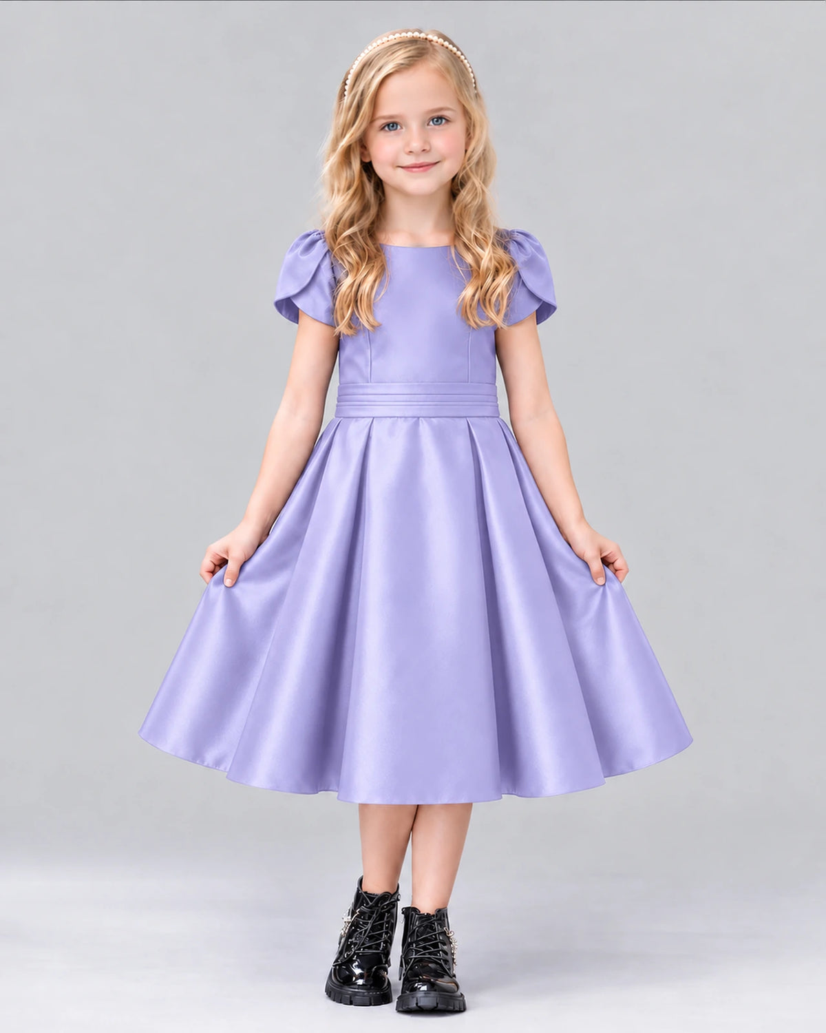 Lavender A-line Girls Formal Dress Front