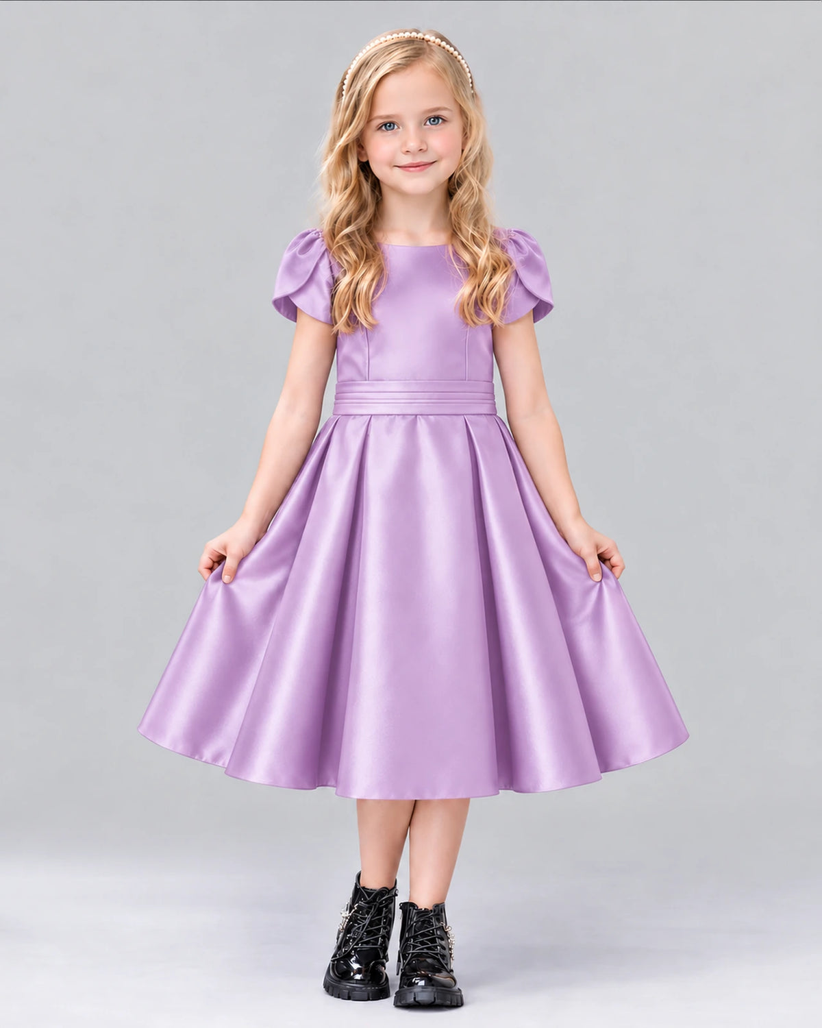 Lilac A-line Girls Formal Dress Front