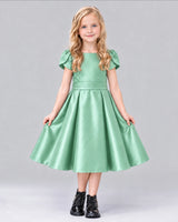 Mint Green A-line Girls Formal Dress Front