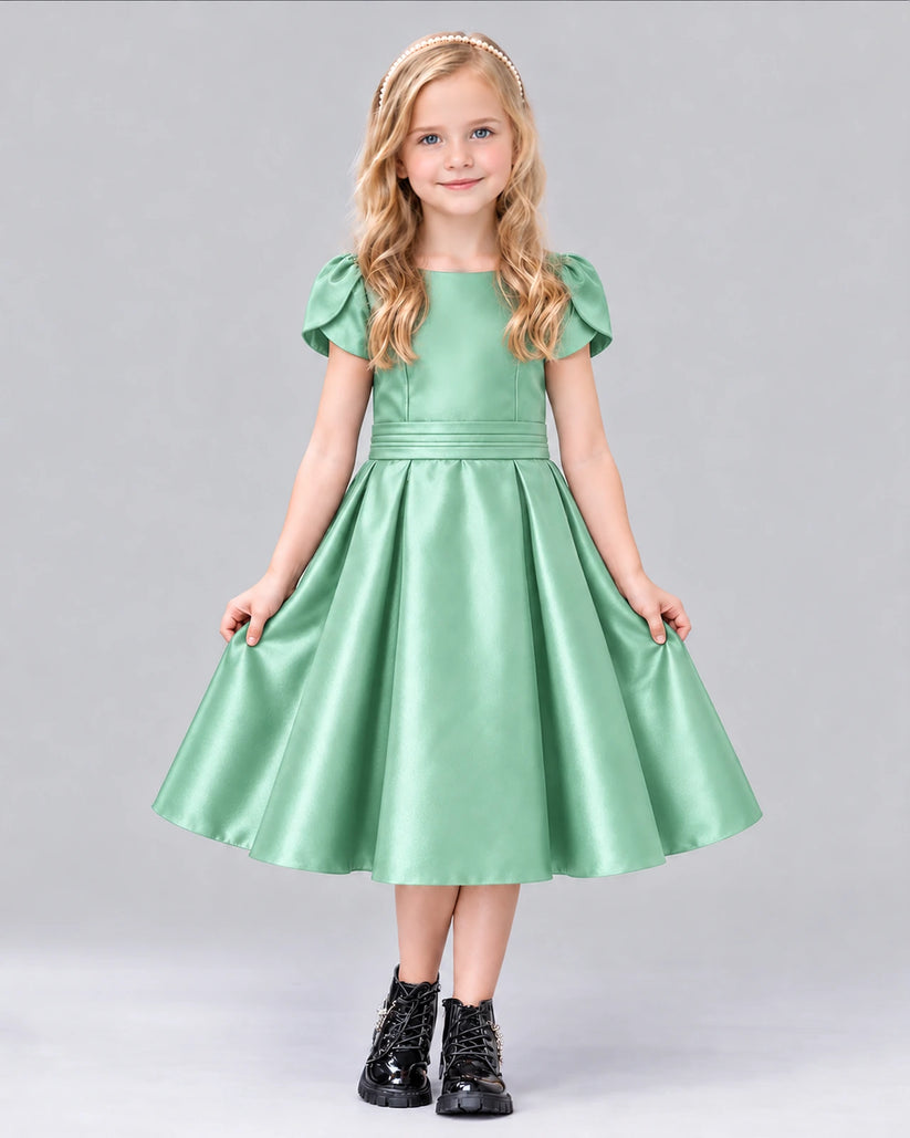 Mint Green A-line Girls Formal Dress Front