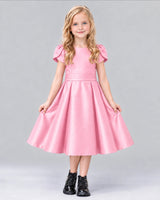 Pink A-line Girls Formal Dress Front