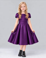 Purple A-line Girls Formal Dress Front