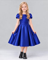Royal Blue A-line Girls Formal Dress Front