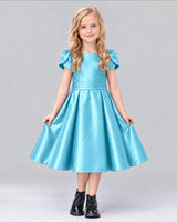 Sky Blue A-line Girls Formal Dress Front