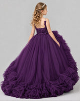 Grape Ball Gown Girls Pageant Dresses Back