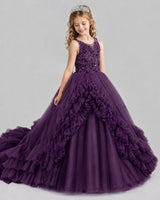 Grape Ball Gown Girls Pageant Dresses Front