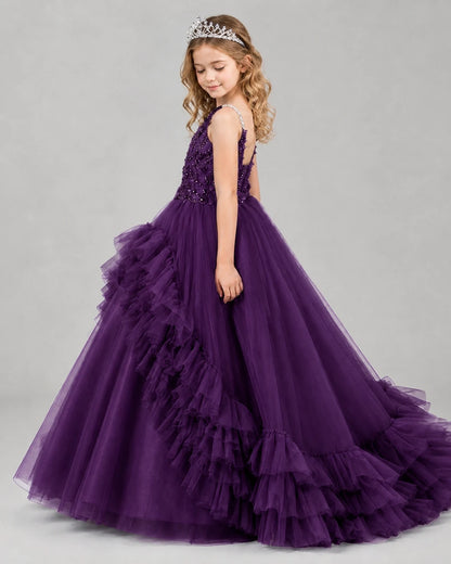 Grape Ball Gown Girls Pageant Dresses Side
