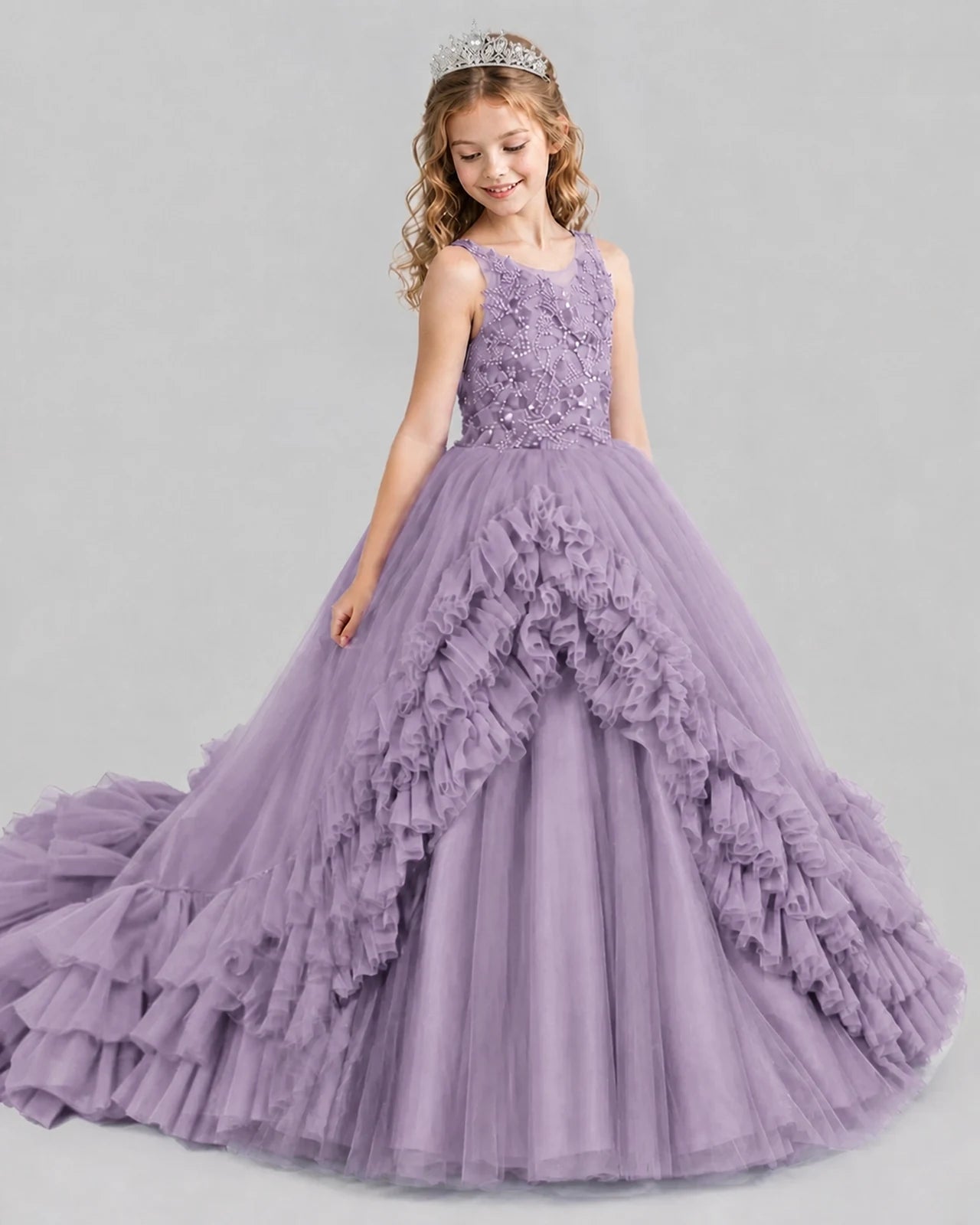 Wisteria Ball Gown Girls Pageant Dresses Front