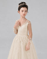 Champagne Ball Gown First Communion Dresses Detail