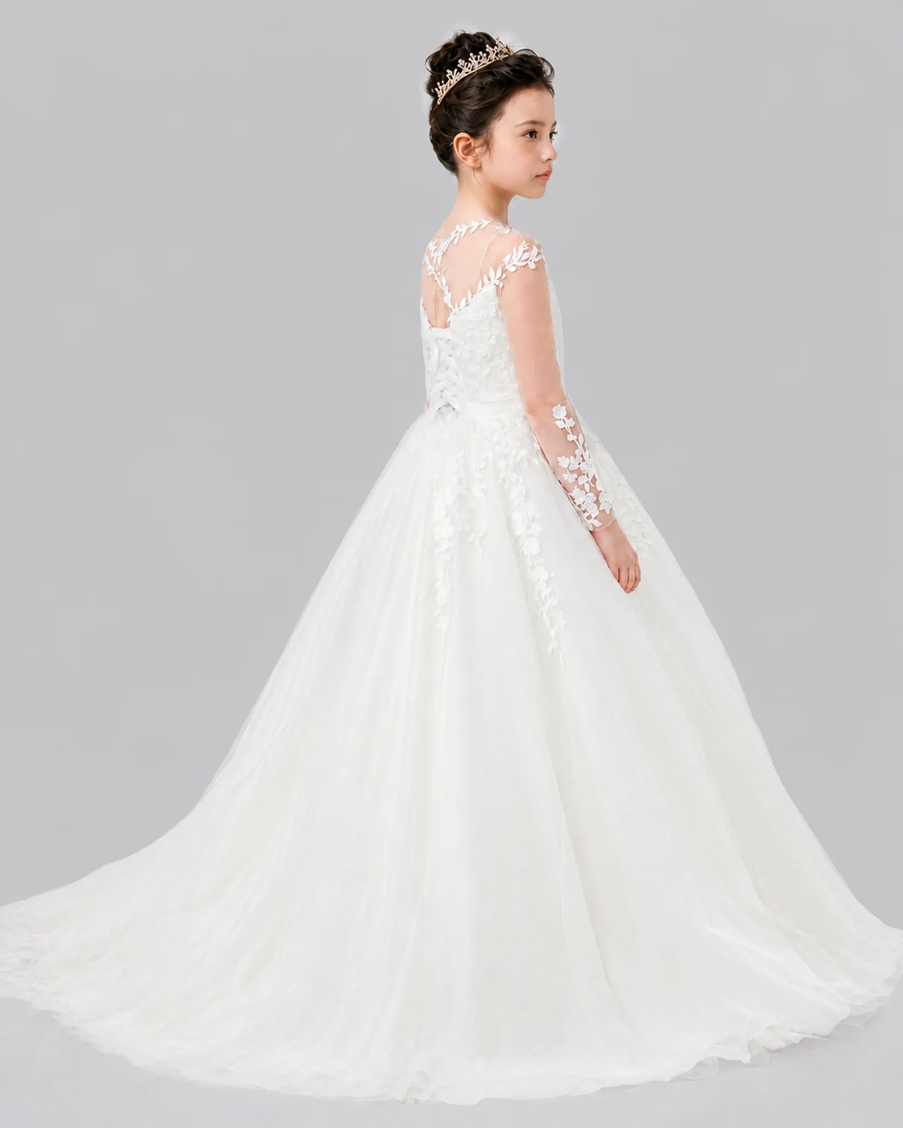 Ivory Ball Gown First Communion Dresses Back