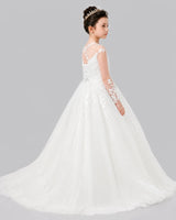 Ivory Ball Gown First Communion Dresses Back