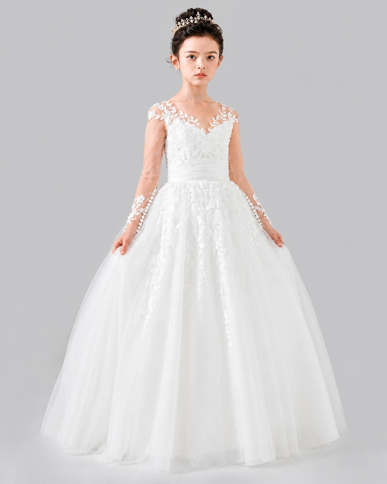 Ivory Ball Gown First Communion Dresses Front