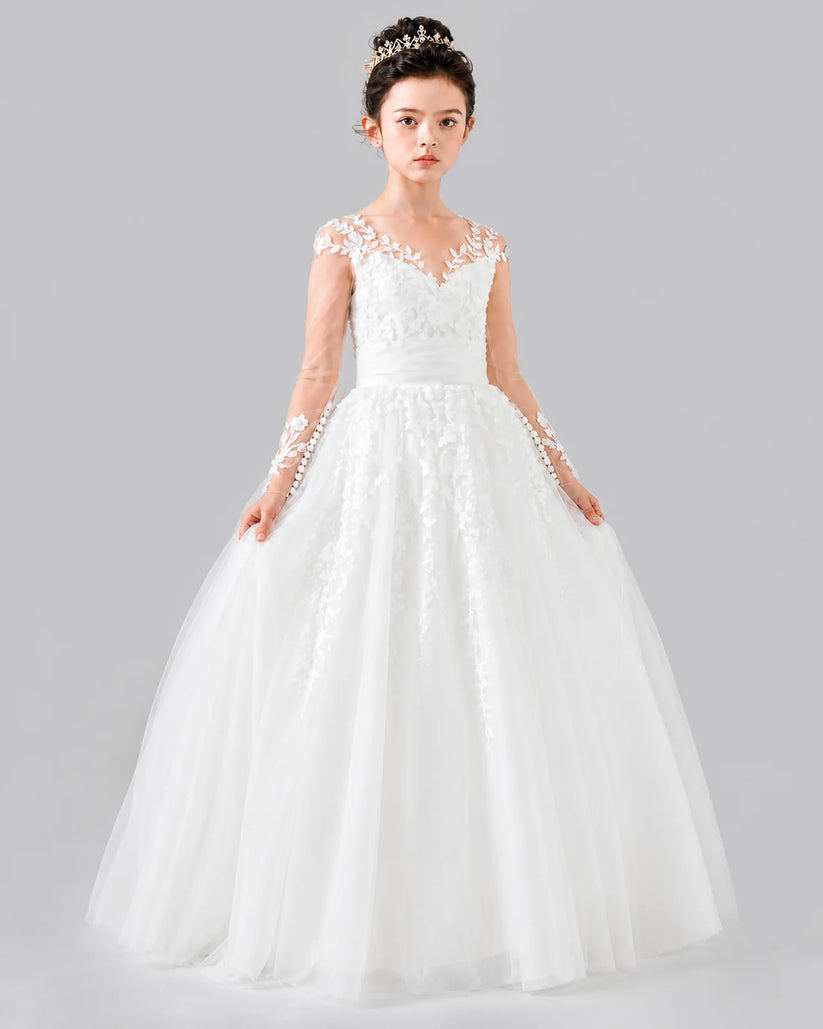 Ivory Ball Gown First Communion Dresses Front