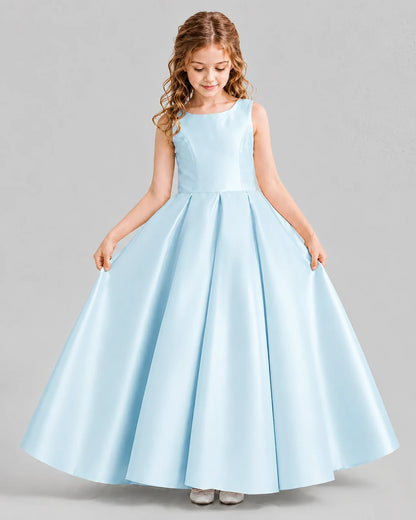 Baby Blue Ball Gown Girls Formal Dresses Front