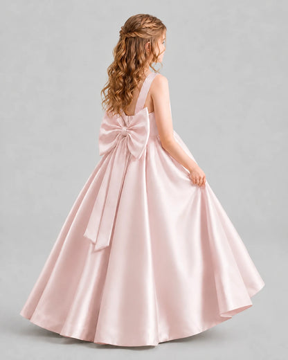 Blush Pink Ball Gown Girls Formal Dresses Back