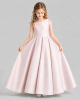 Blush Pink Ball Gown Girls Formal Dresses Front