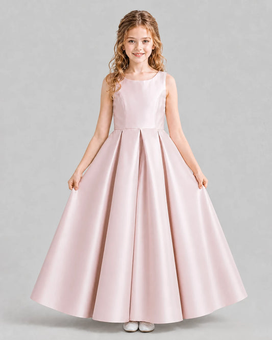 Blush Pink Ball Gown Girls Formal Dresses Pose