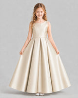 Champagne Ball Gown Girls Formal Dresses Pose