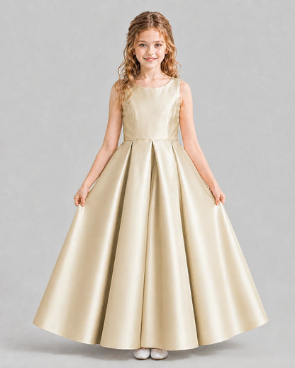 Champagne Ball Gown Girls Formal Dresses Pose