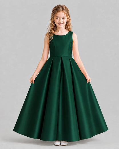 Dark Green Ball Gown Girls Formal Dresses Pose