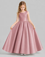 Dusty Rose Ball Gown Girls Formal Dresses Front