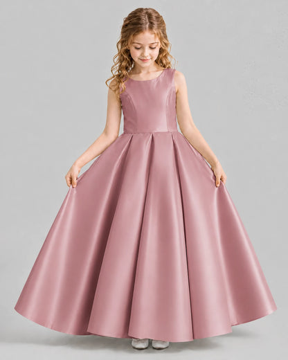 Dusty Rose Ball Gown Girls Formal Dresses Front