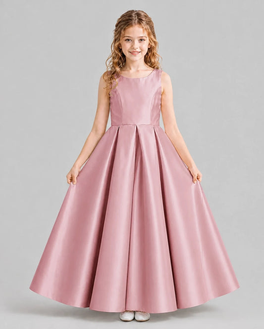 Dusty Rose Ball Gown Girls Formal Dresses Pose
