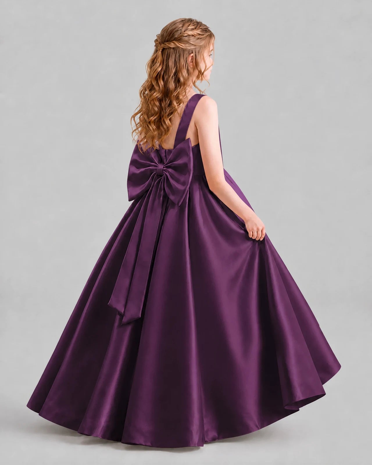 Grape Ball Gown Girls Formal Dresses Back