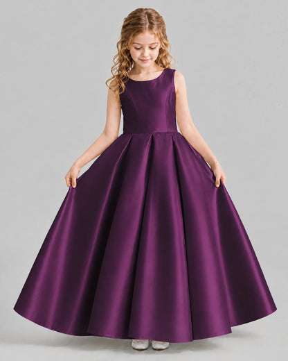 Grape Ball Gown Girls Formal Dresses Front