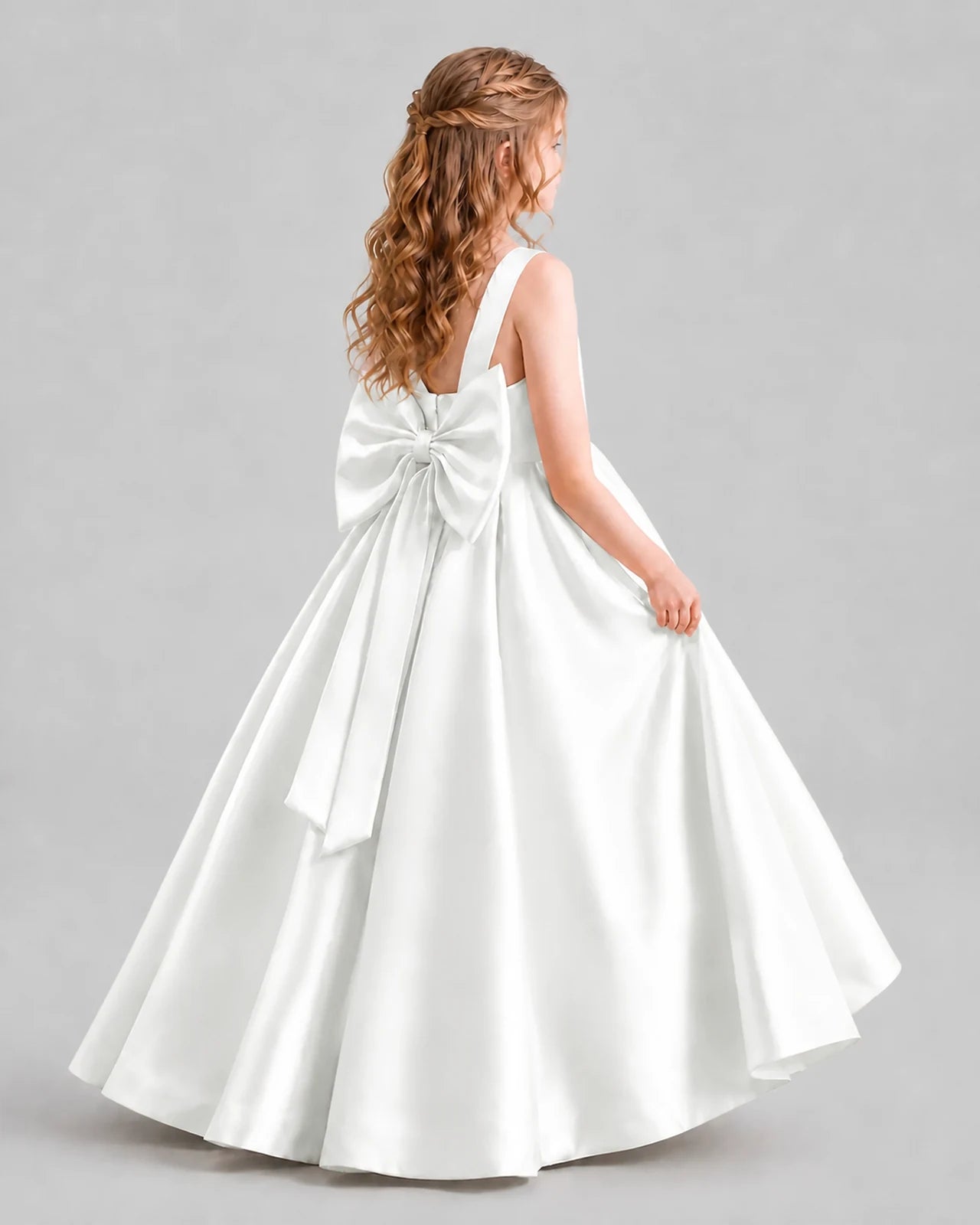 Ivory Ball Gown Girls Formal Dresses Back