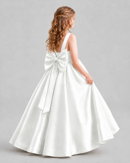 Ivory Ball Gown Girls Formal Dresses Back