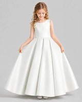 Ivory Ball Gown Girls Formal Dresses Front