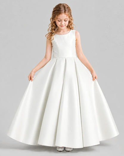 Ivory Ball Gown Girls Formal Dresses Front
