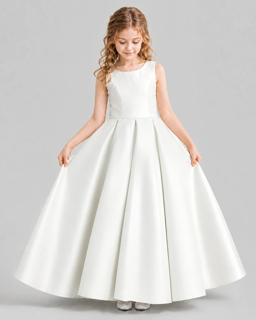 Ivory Ball Gown Girls Formal Dresses Front