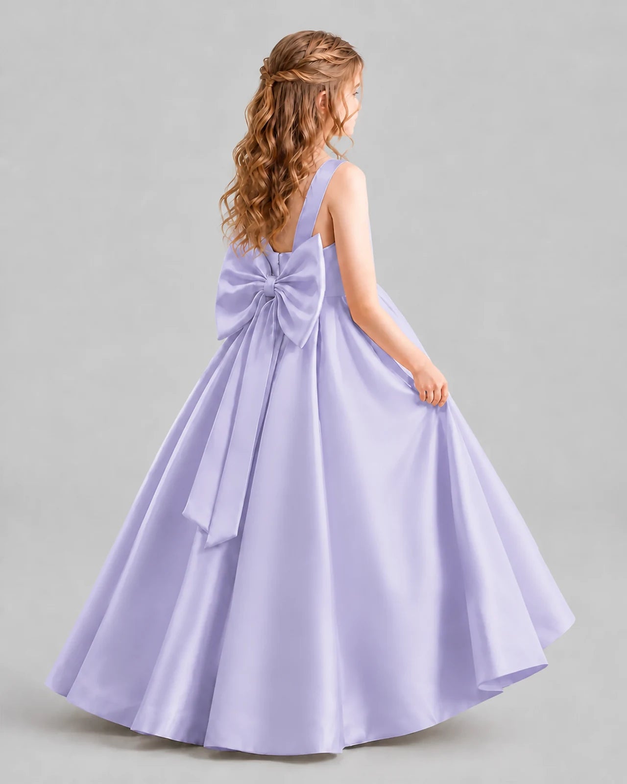 Lavender Ball Gown Girls Formal Dresses Back