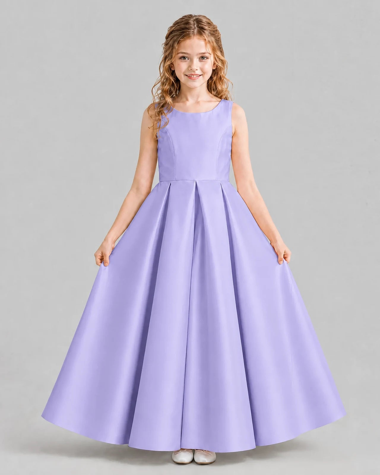 Lavender Ball Gown Girls Formal Dresses Pose