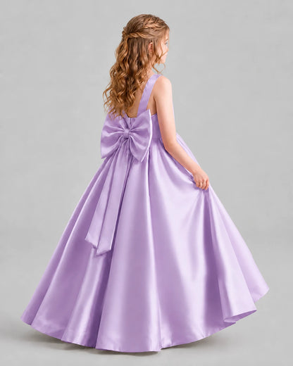 Lilac Ball Gown Girls Formal Dresses Back