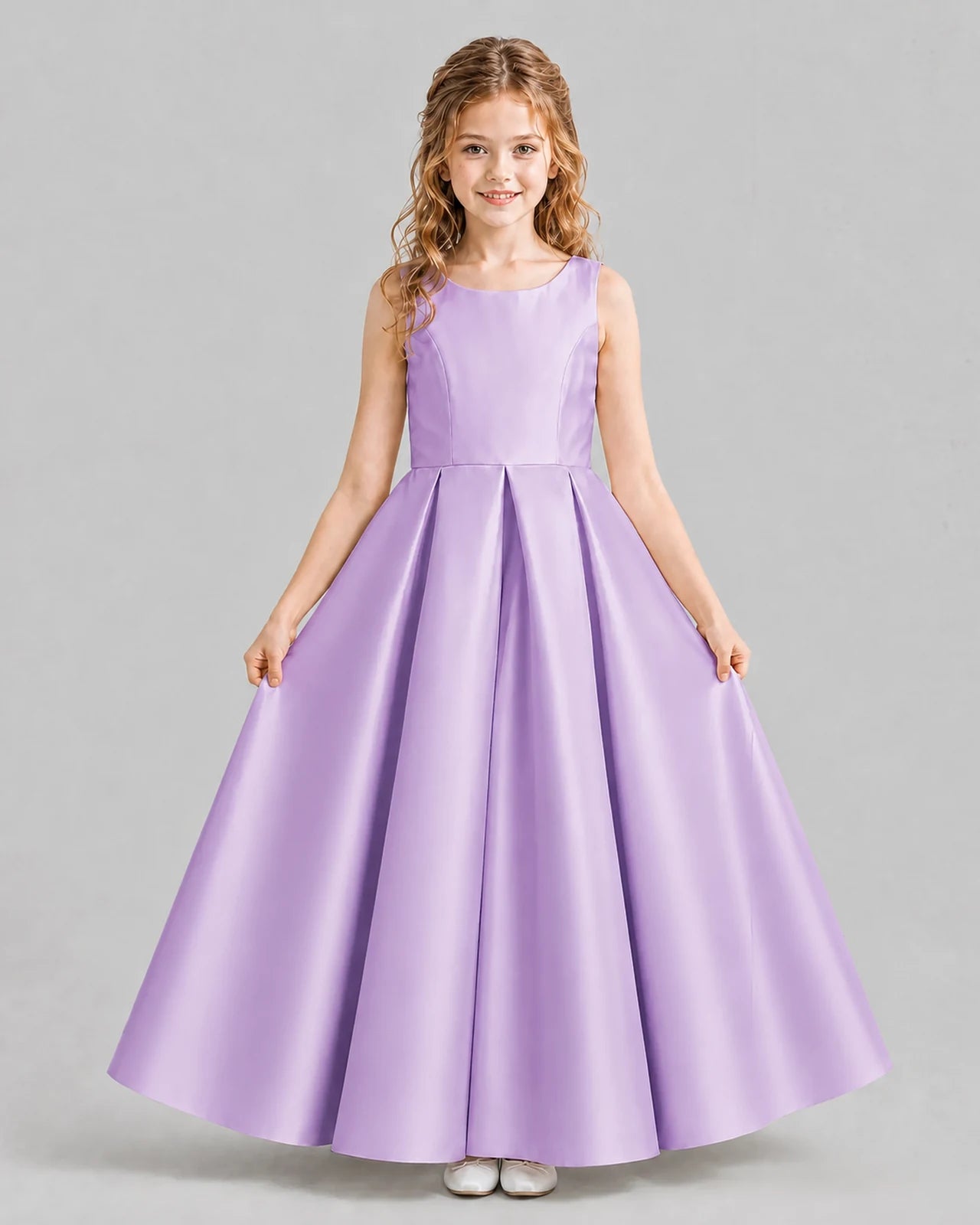 Lilac Ball Gown Girls Formal Dresses Pose