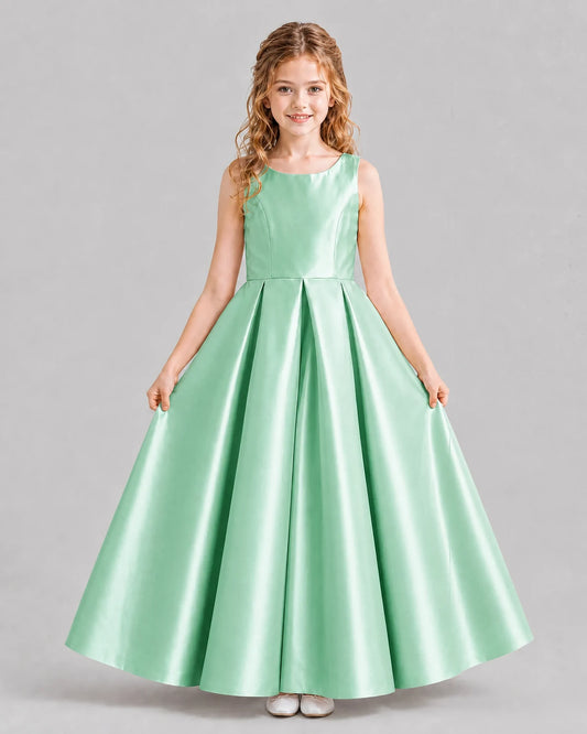 Mint Green Ball Gown Girls Formal Dresses Pose
